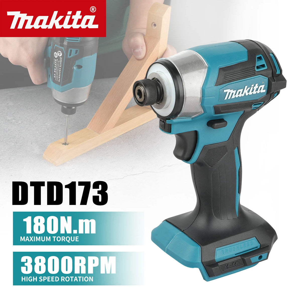 Makita 18V DGA404 Angle Grinder DTD173 Impact Driver Motor Electric screwdriver combination Grinder Cutting Polishing Machine