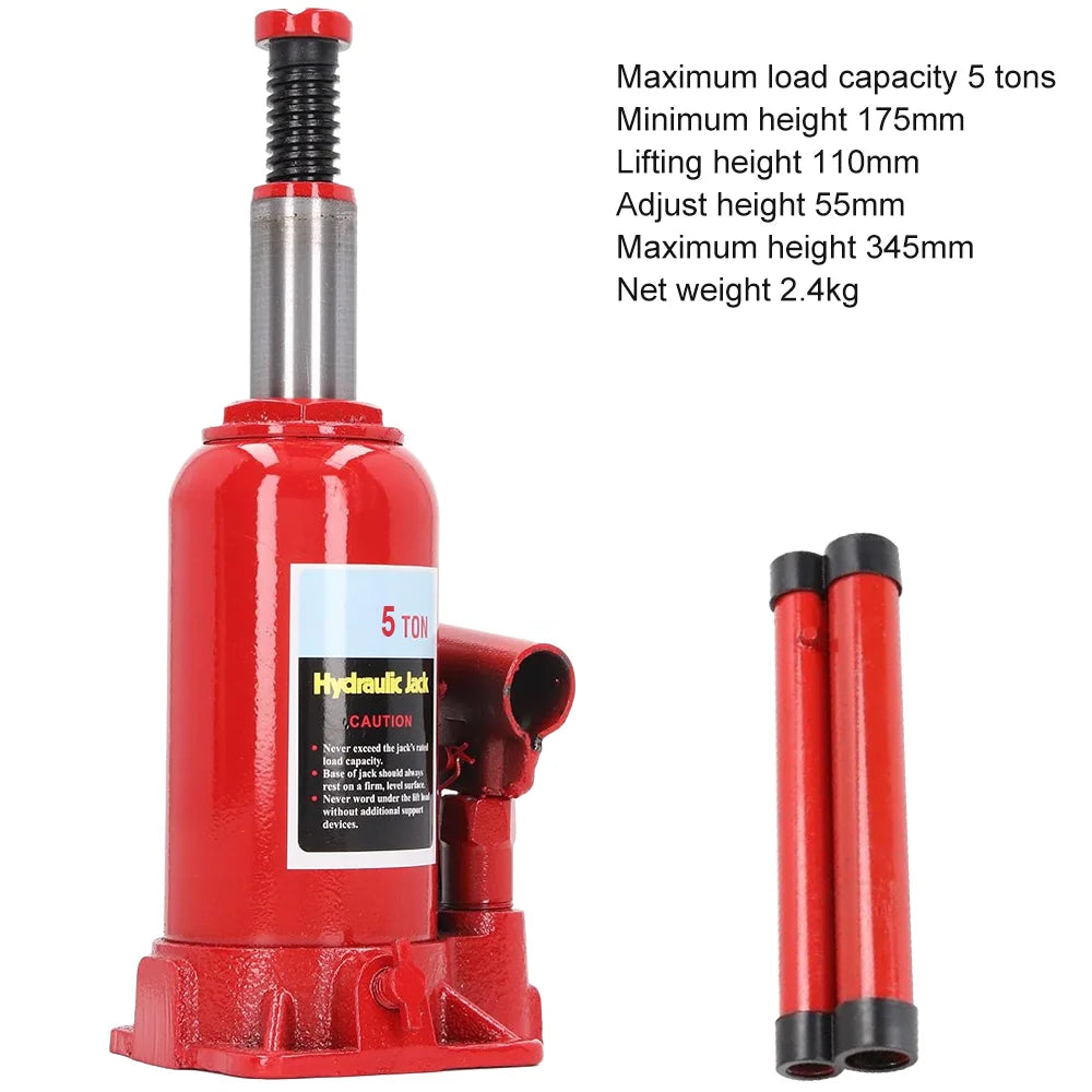5-20 Ton Hydraulic Bottle Jack Heavy Duty Car Lifter with Safety Valve 4WD Truck