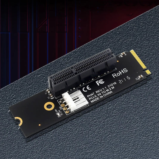 NGFF M.2 To PCI-E 4X SATA Power Riser Compatible with X1 X4 X8 X16 PCI-e Interface Convert Adapter Static Bag Packaging