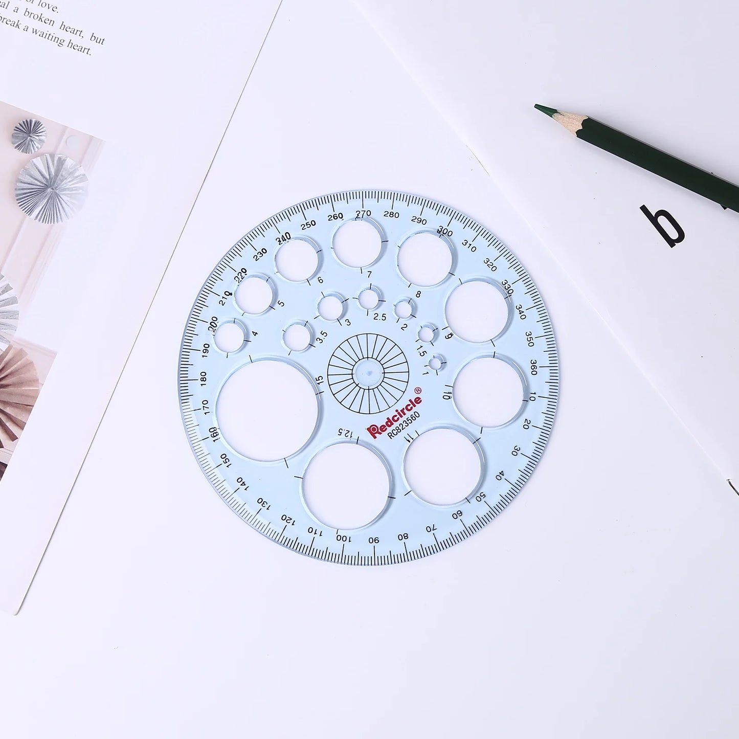 5-1PC Multifunction Geometric Template Plastic Measuring Ruler Circles Drawing Shape Geometric Drawing Stencils Tools for Office