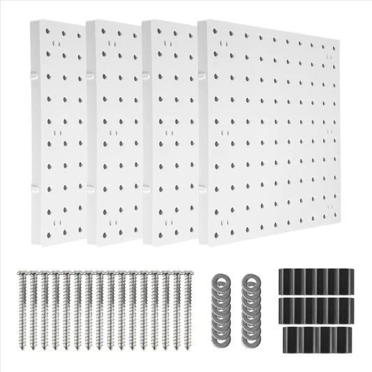 Pegboards, Pegboard Wall Organizer Panels, Peg Boards for Wall, Craft Room, Kitchen, Garage, Living Room, Bathroom(4Pcs)
