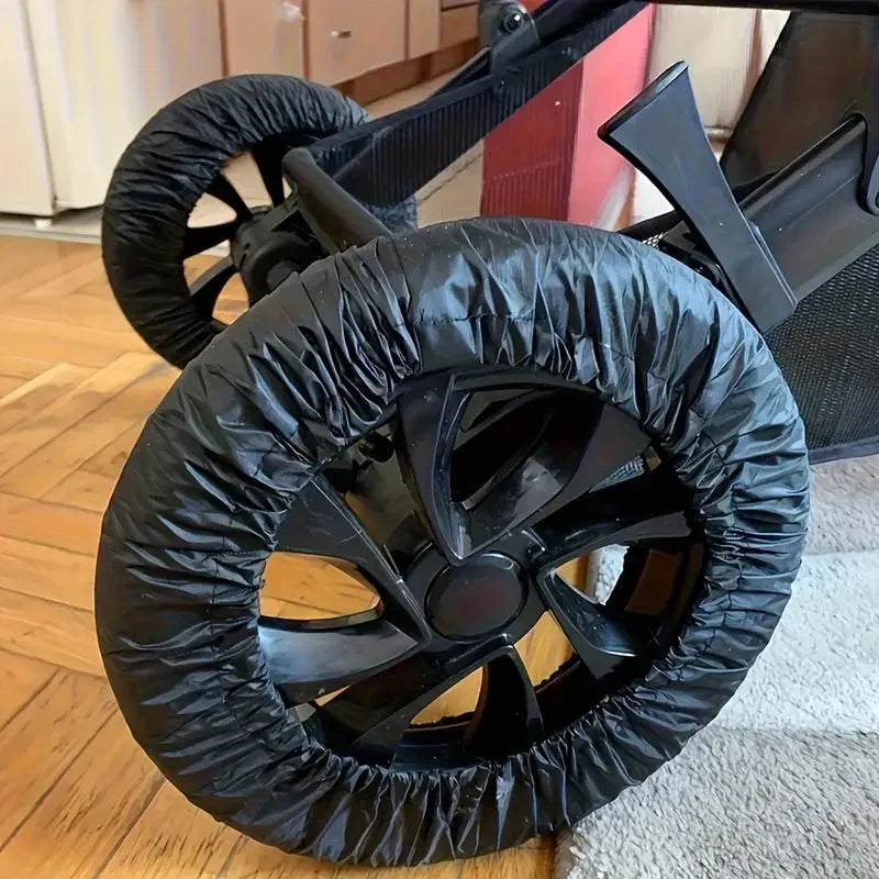 4Pcs/set Baby Stroller Wheel Cover Dustproof Wheelchair Tire Protector Infant Pushchair Pram Wheel Anti-Dirty Case Acce\']0