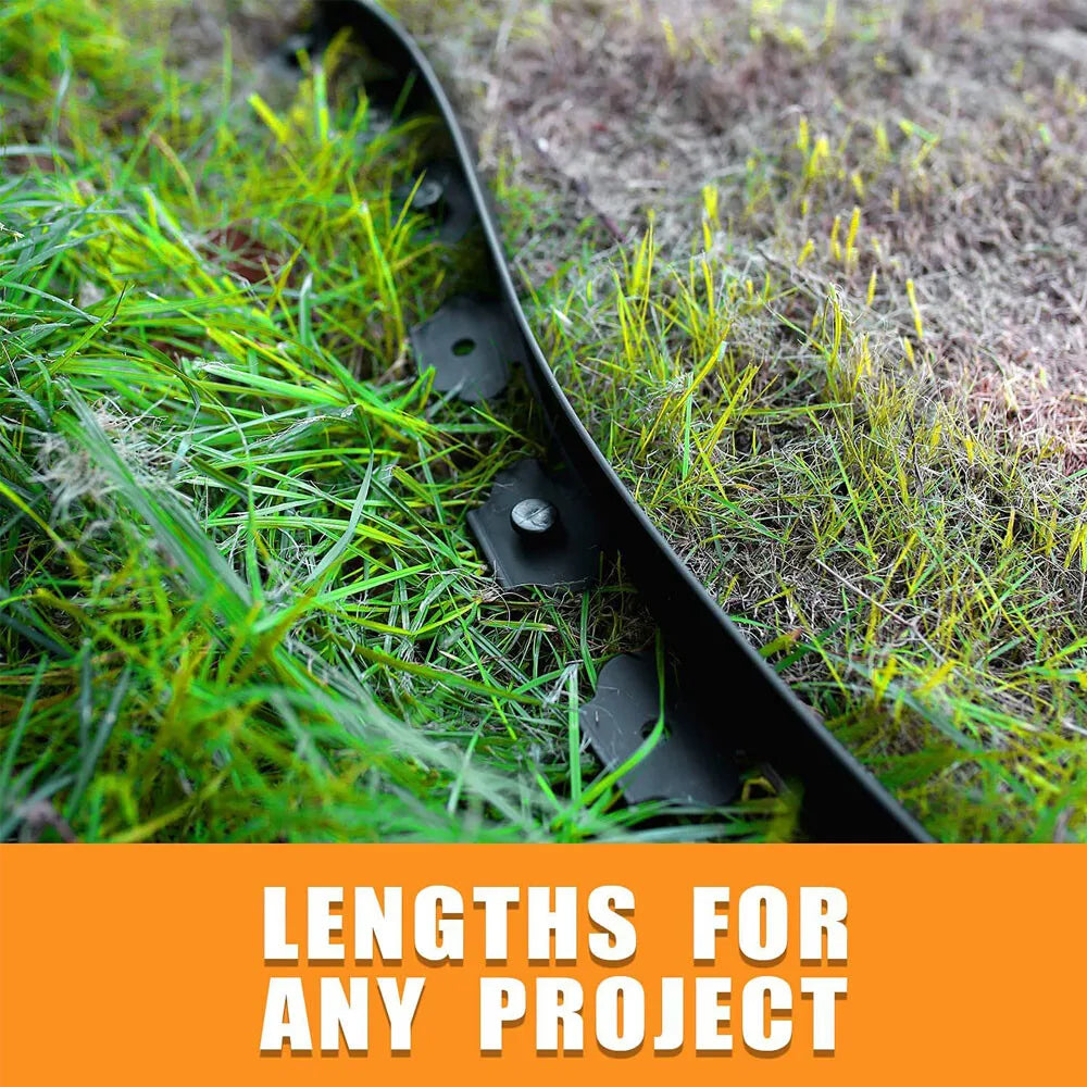 10M Lawn Garden Edging Border No Dig Landscape Plant Fence With 30 Plastic Pegs