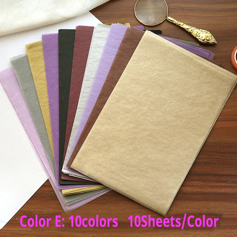 100 Sheets/bag 21X14cm Colorful Tissue A5 Wine Wrapping Papers DIY Folding Craft Paper Party Wedding Home Decor Packing 2030
