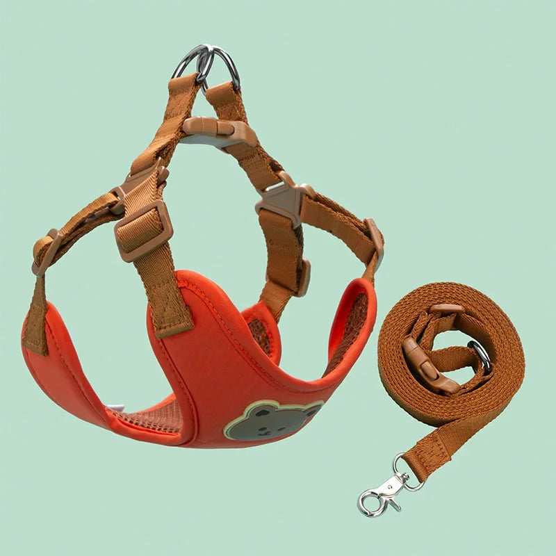 Pet Dog Harness and Leash Set for Small Medium Dogs & Cats Breathable Adjustable Puppy Vest, Reflective Chest Strap Harness