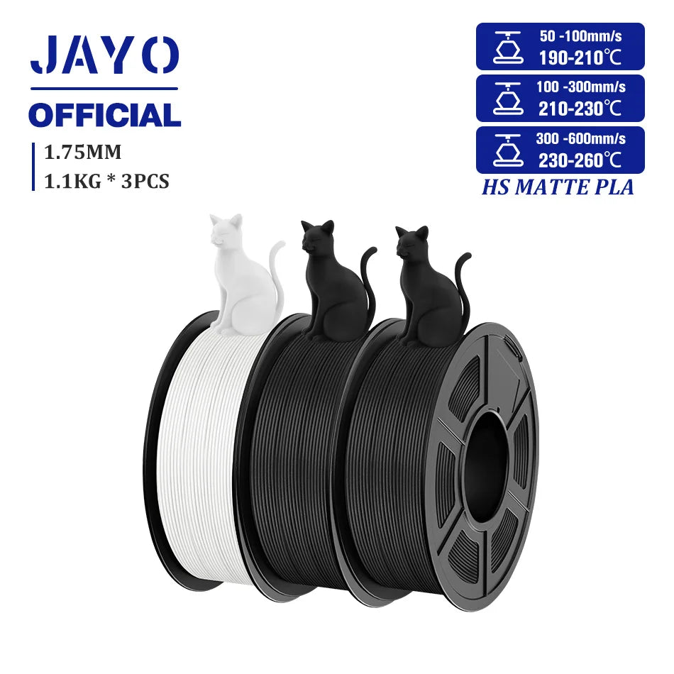 JAYO PLA Classic 1.75mm 3D Filament High Speed Matte PLA Filament For FDM 3D Printers 600mm/s High Speed Printing Materials