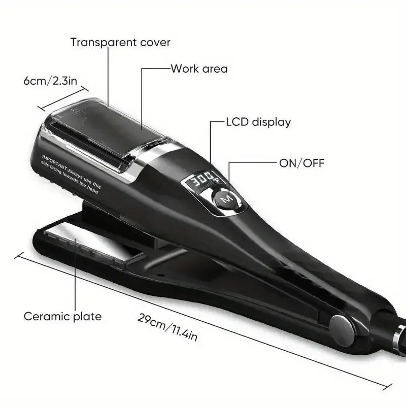 Hair straightener with 5 levels, 140-220 high temperature anti scald design, multifunctional straightener that can trim split en