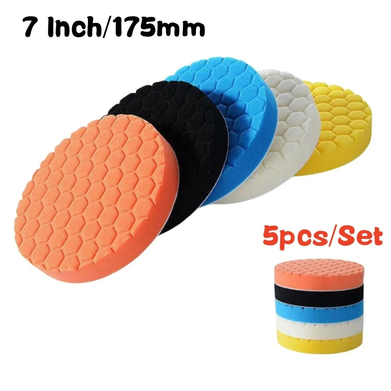 3/4/5/6/7 Inch 5pcs Car Polishing Pad Kit Auto Self-Adhesive Buffing Waxing Sponge Wheel Polishing Pad For Car Polisher 2030
