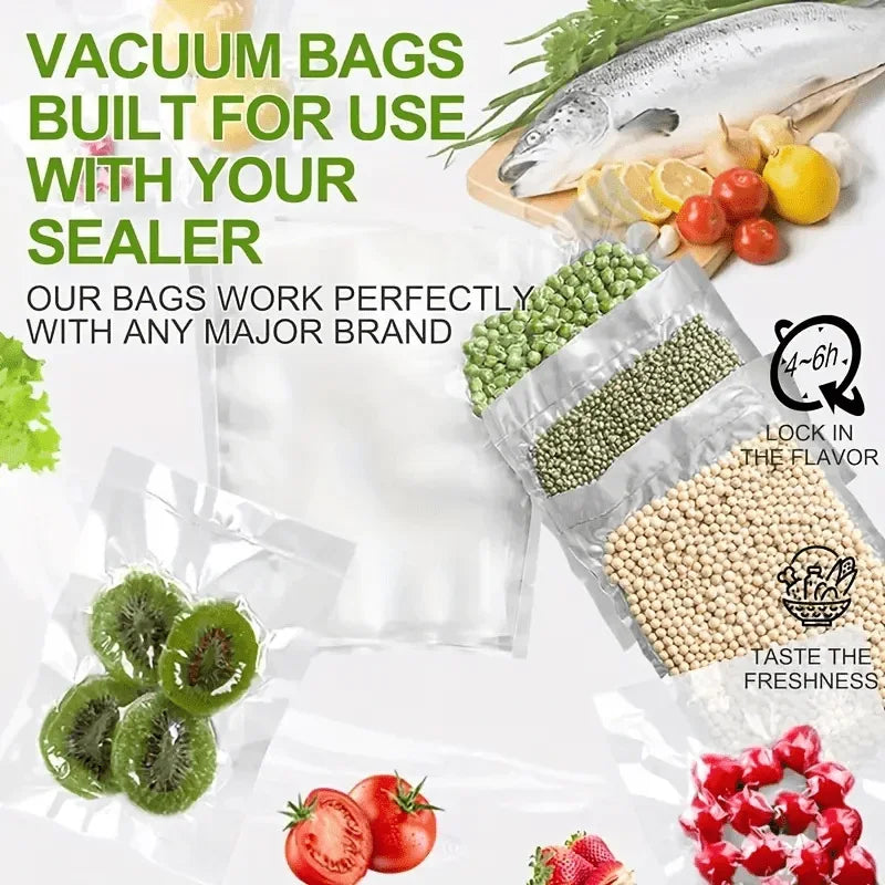 Vacuum Sealer Bags Set Fresh World Food Storage Solution Meal Prep Cooking Preservation Kitchen Essentials for Home Cooks