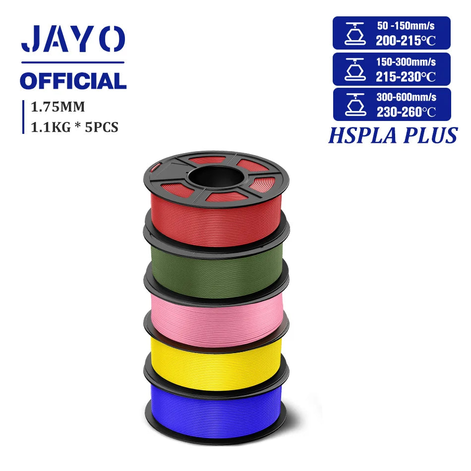 JAYOPLA Plus  Filament 600mm/s 1.75mm High Speed  PLA+ 3D Printer Filament High Flow 3D Printing Mateials Fit Most 3D Printers