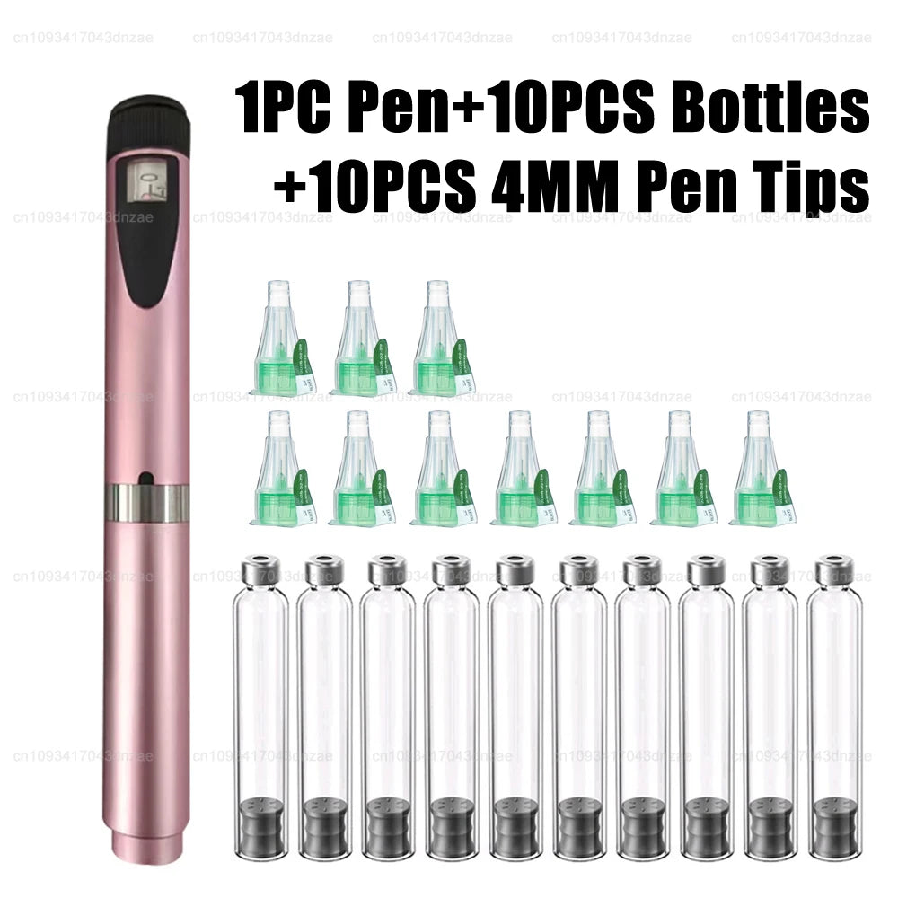 Adjustable Injection Pen Kit 3ml Sterile Empty Cartridges Cassette Bottle 4/6/8mm Disposable Pen Tip for Lilly Insulin Injection