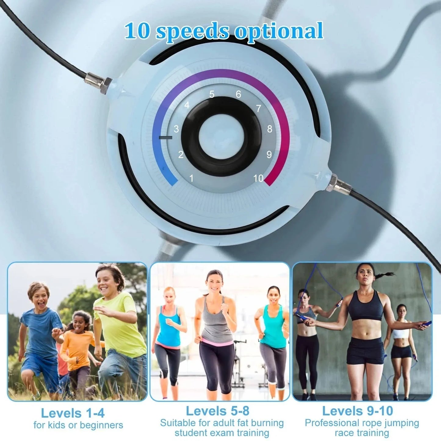 Automatic Music Jump Rope Skipping Machine Counter Electric LED Exercising Smart