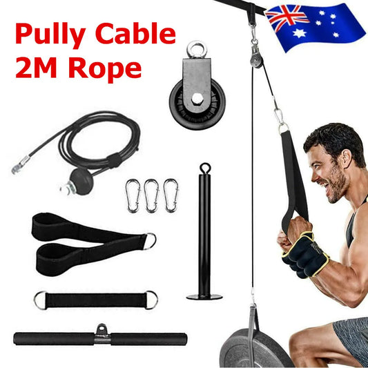 2M Pulley System Cable Attachment Pull Down Machine DIY Home Gym Workout Kit