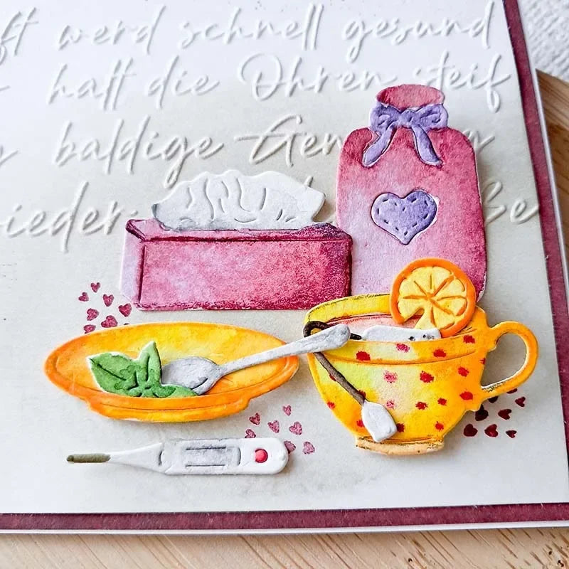 Cozy Blanket Tea & Relaxation Stamps And Dies New Arrival 2026 Scrapbook Diary Decoration Stencil Embossing Template DIY Greet