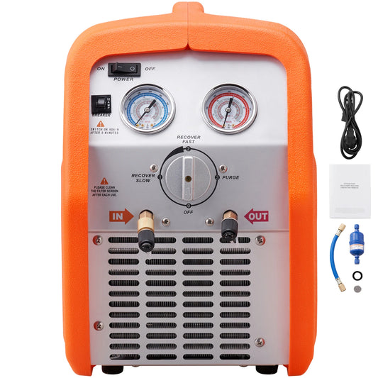 SucceBuy 3/4 HP Refrigerant Recovery Machine-Portable AC Recovery Machine with High Pressure Protection 120V 60Hz Recycle