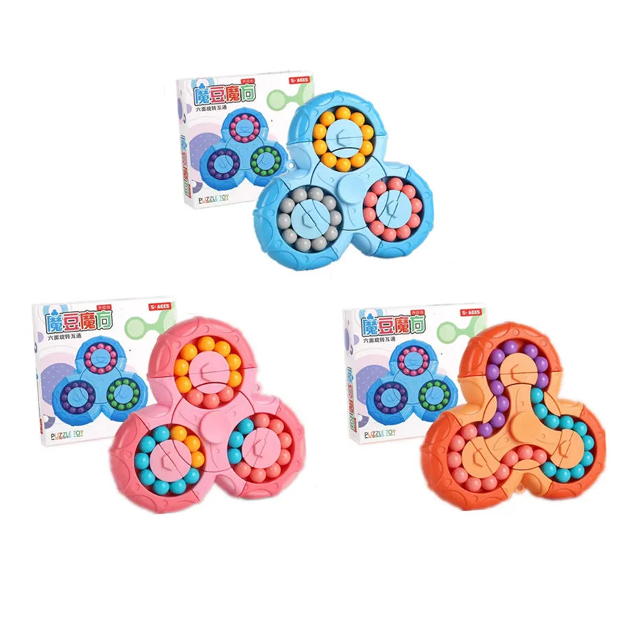 Magic Bean Cube Finger Gyro Rotating Antistress Relieve Anxiety Develop Intelligence Decompression Fidget Toy Adults Kids Gift