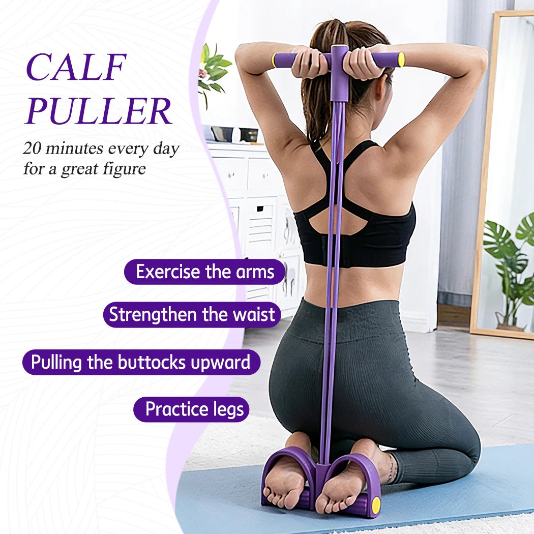 PORIYA Multi-Function Pedal Resistance Band Fitness Exercise Tension Resistance Rope