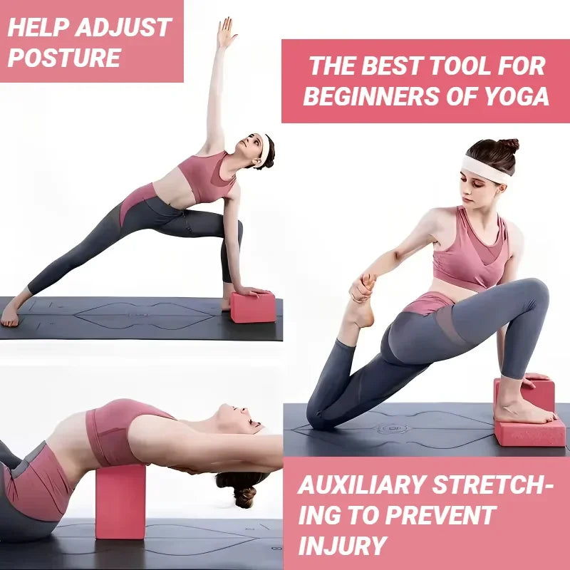 2Pcs Yoga Blocks Gym Foam Brick Pilates Training Exercise Fitness Bolster Pillow Cushion Stretching Body Shaping Building Cubes
