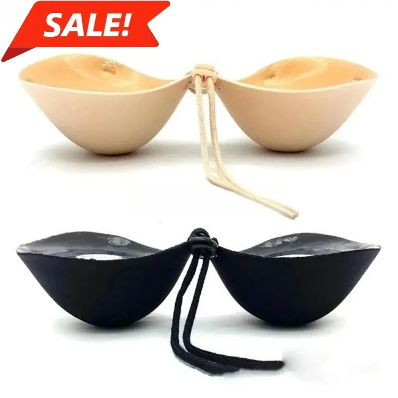 6cm Lift Silicone Adhesive Bra - Waterproof Invisible Push Up for Wedding & Backless Dresses, Natural Curve for Small Chest
