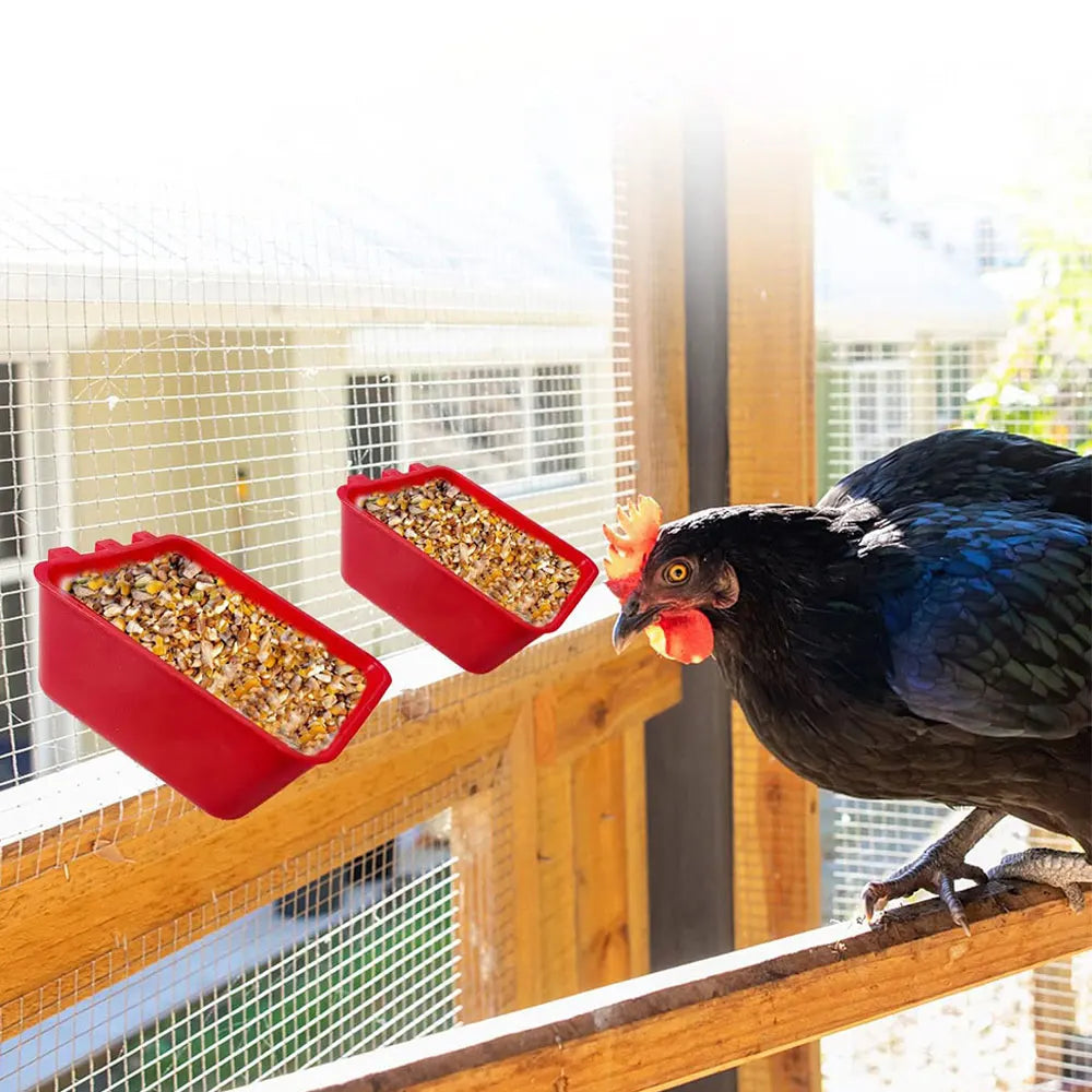 Chicken Cage Cups Hanging Feeding Cups Bird Food Bowls Bunny Cage Feeding Bowl for Pet Parrot Poultry Pigeon Wire Cage