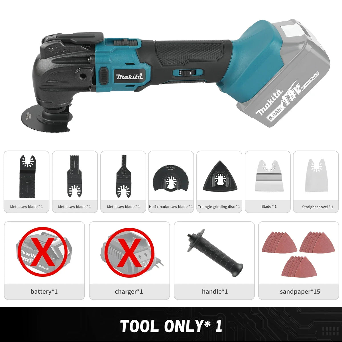 NEW 2026 Makita 18V Handheld Trimming Cutter 18/20V Li-Ion Powered 6-Gear 326-340mm Lightweight for Home and Workshop Use
