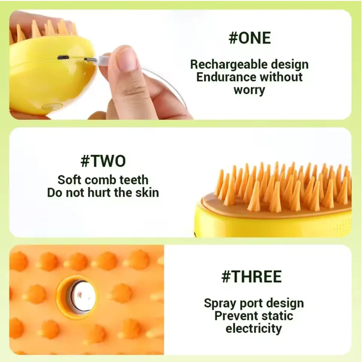 Cat Dog Steamy Brush Steam Brush Electric Sprayer for Massage Pet Grooming tool Shedding 3 in 1 Electric Sprays Massage Combs