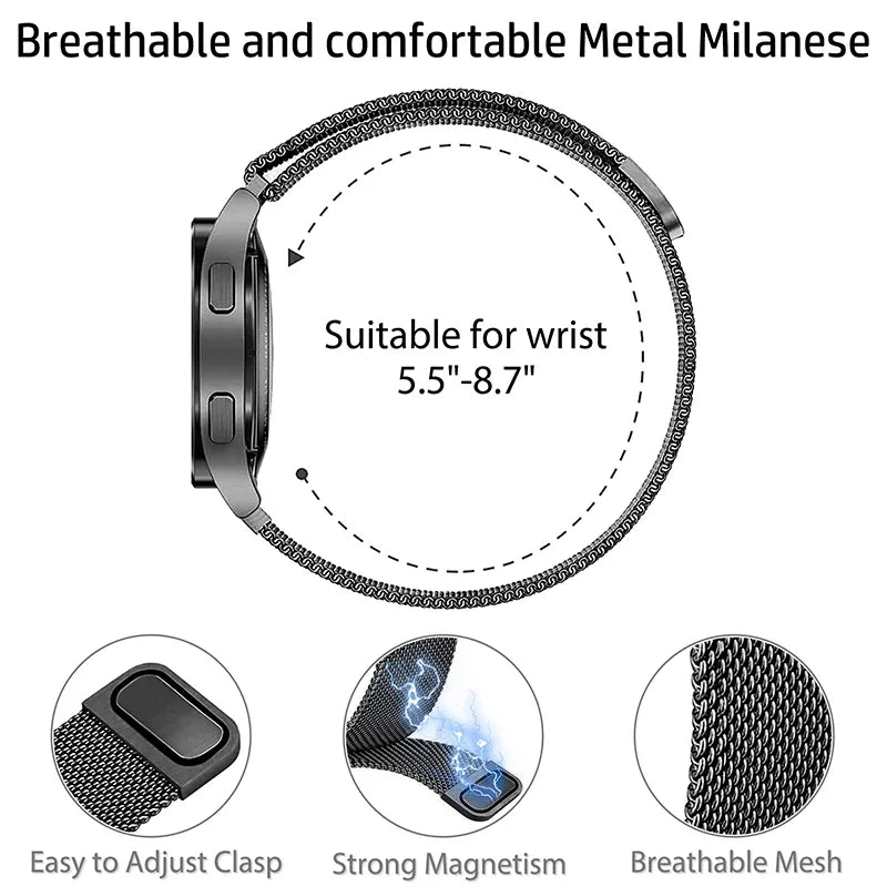 Milanese Loop Band for Redmi Watch 6 5 4 Smartwatch Bracelet Xiaomi Mi Band 8 9Pro Wristband Replacement Metal Strap Accessories