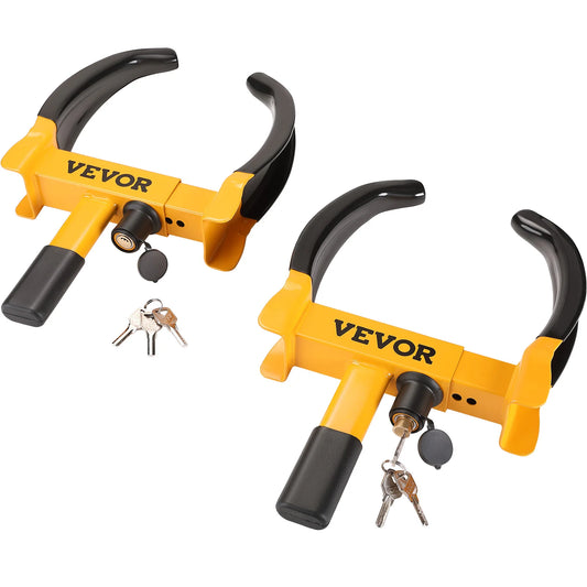 SucceBuy Wheel Lock 2 Packs Universal Wheel Clamp Lock Adjustable Anti Theft Trailer Lock Wheel Clamp Steel Tire Lock for ATV