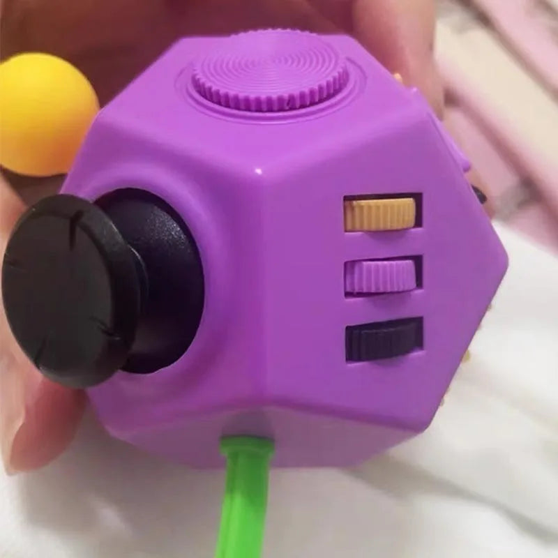 Fidget Cube EDC Anti Stress Relief Toys Anxiety Antistress Sensory Fidgeting Dice Toy For Kids Adults Autism ADHD Focus 12 Sides
