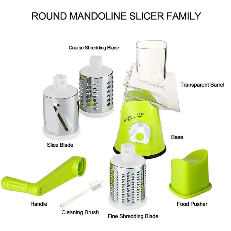 Manual Rotary Cheese Grater for Vegetable Cutter Potato Slicer Mandoline Multifunctional Vegetable Chopper Kitchen Accessories