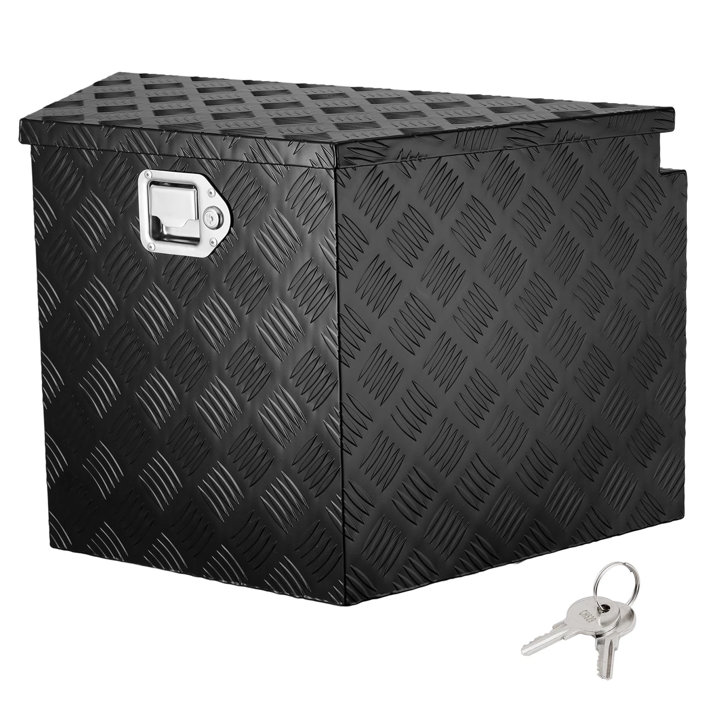 SucceBuy Trailer Tongue Box Aluminum Alloy Tongue Box Tool Chest Heavy Duty Trailer Box Utility Trailer Tongue Box to  Pickup