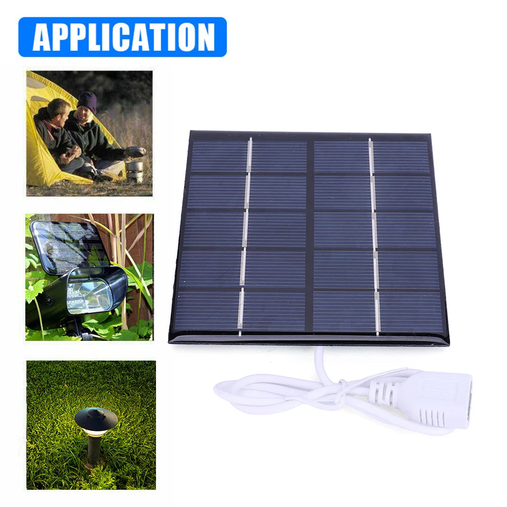 5V 240MA Solar Panel 5W Output USB Outdoor Portable Solar System For Low Power Products Cell Mobile Phone Chargers Electric Fan