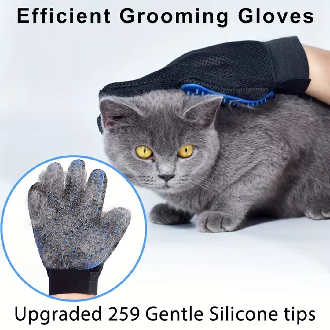 Silicone Pet Grooming Gloves Cats Hair Brush and Comb Gloves to Bathe Dogs Cleaning Hair Removal for Dog Animal Use Supplies