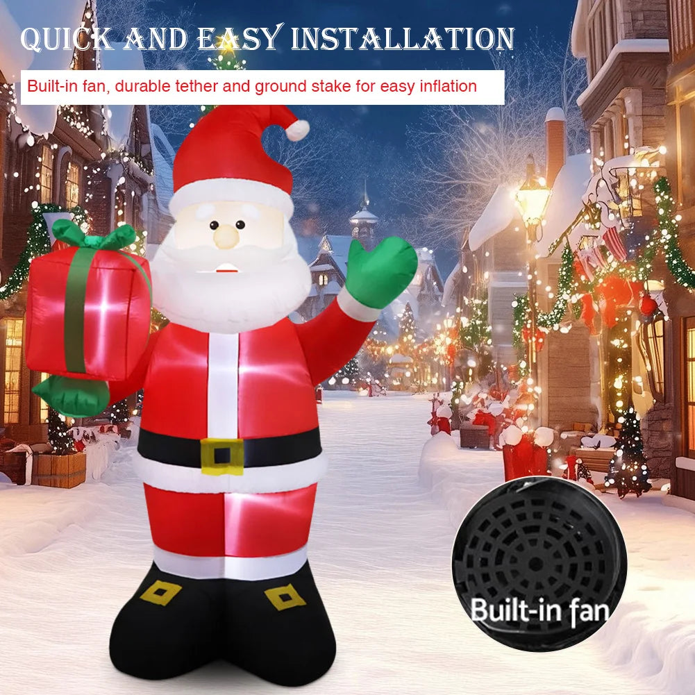 2.4M Blow Up Santa Claus with Gift Bag Airblow Inflatable Santa Claus Weatherproof Inflatable Xmas Santa Claus for Outdoor Decor