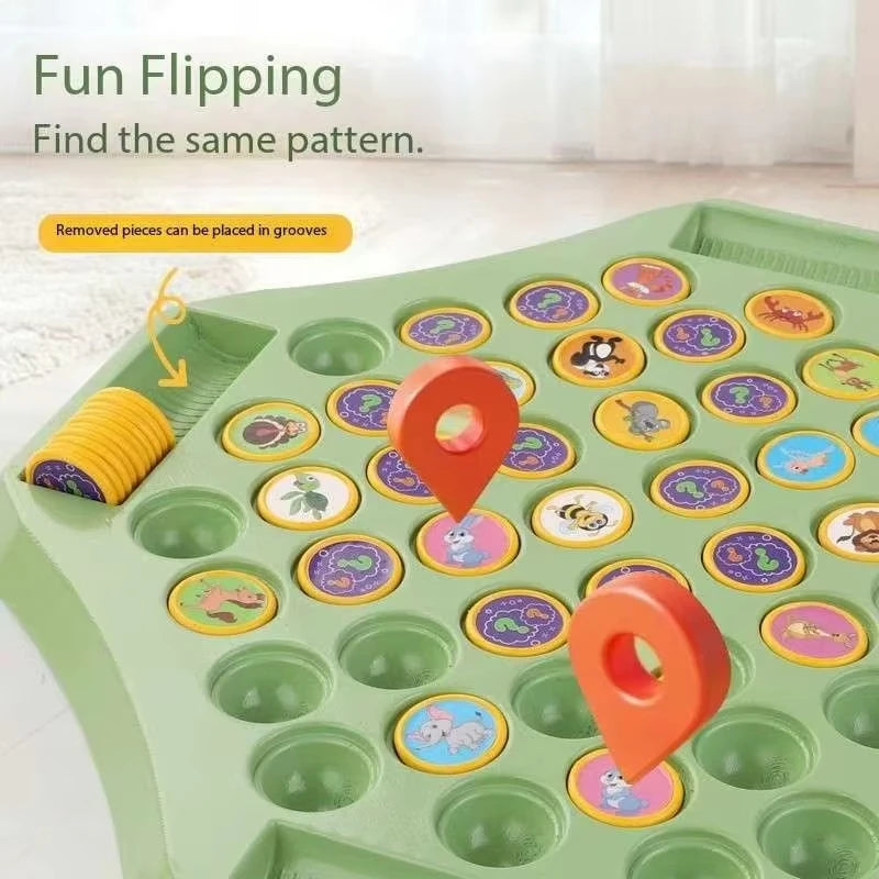 Animal Flip Chess Fun Memory Game Board Games Parent-Child Interactive Family Party Board Games Children Adult Social Table Game