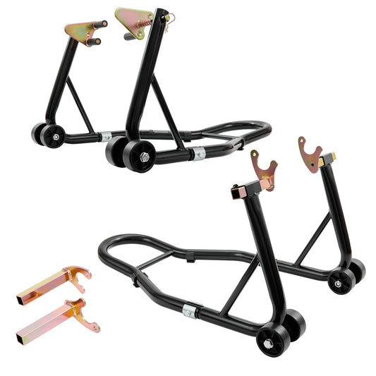 SucceBuy Motorcycle Stand Lift 850lbs Front Rear Combo Stand Lift Stand Front and Wheel Fork Stand Heavy Duty Rear Wheel Stand