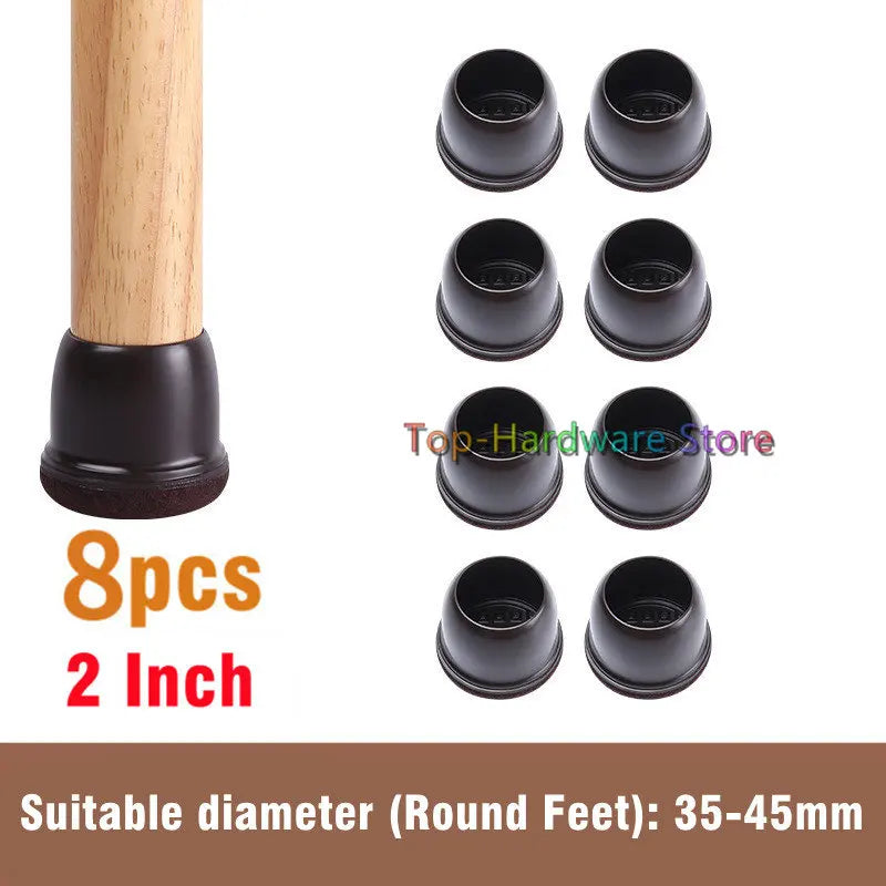 8Pcs TPE Silicone Chair Leg Floor Protectors with Felt,Chair Leg Caps,Furniture Leg Feet Protection Cover Protect Hardwood Floor