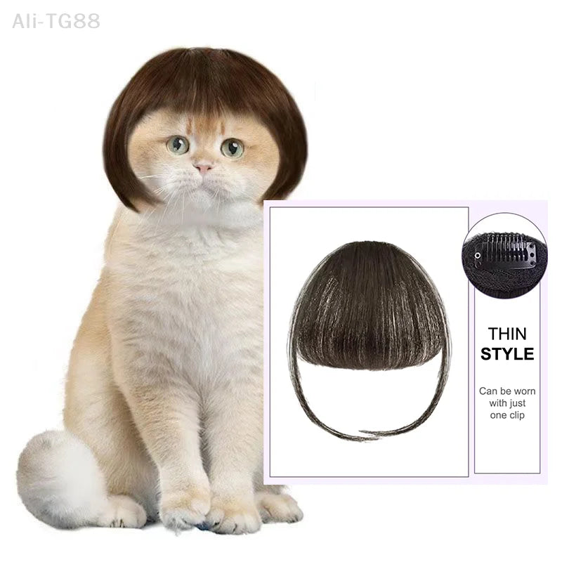 Funny Cat Wig Trimmable Pet Wig Cat Wig Supplies Pet Accessories Creative Pet Decor Wig Thin Light Smooth Cat Wig Pet Supplies