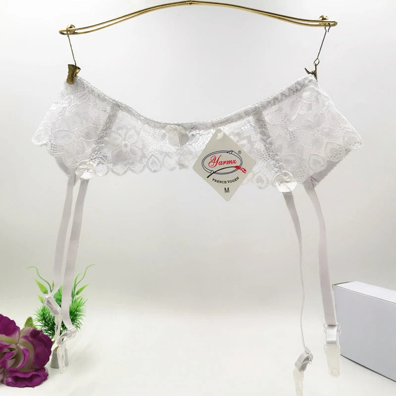 M L XL Plus Size Lingerie Women Sexy Lace Transparent Garters Belt Back Closure Adjustable Suspender Belt For Stockings
