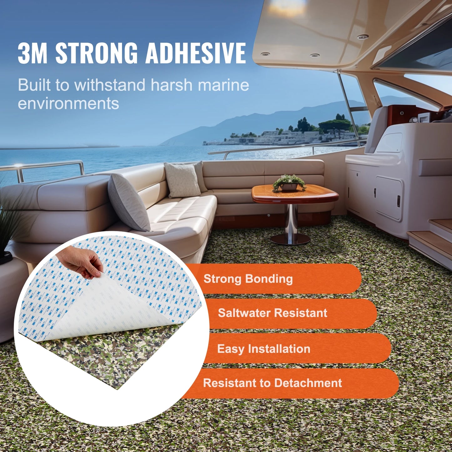 SucceBuy Boat Flooring EVA Foam Boat Decking Non-Slip Self-Adhesive Flooring Marine Carpet for Yacht Pontoon Boats Kayak Decking