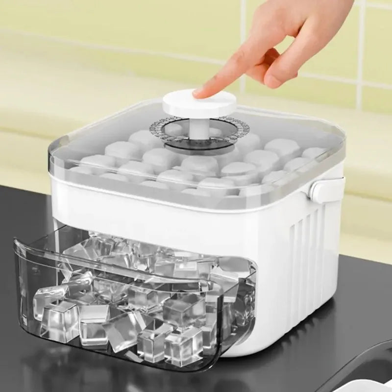 50 Grids Press Type Ice Cube Mold Double-layer Ice Cube Tray with Lid Reusable Ice Box Ice Making Tools Ice Storage Ice Machine
