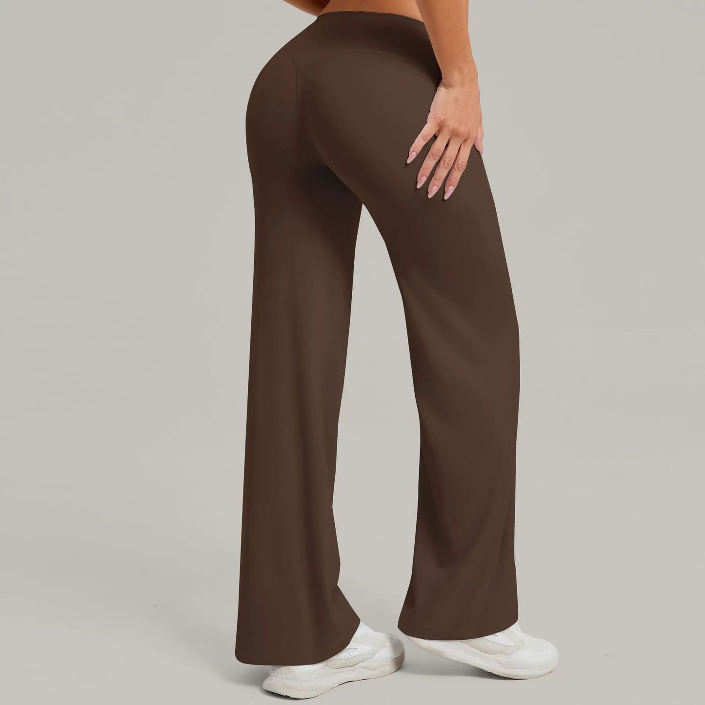 Women's Pilates Yoga Pants Sports Fitness Flared Peach Hip-lifting Leggings Outdoor Workout Training Running Casual Trousers