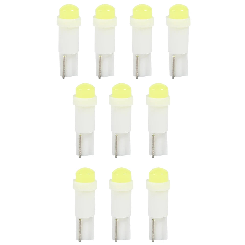 10pcs T5 3D COB LED Wedge Bulbs for Car Dashboard Instrument Light Reading Lamp Long Life Of a Super Bright 1w Lamp Bead