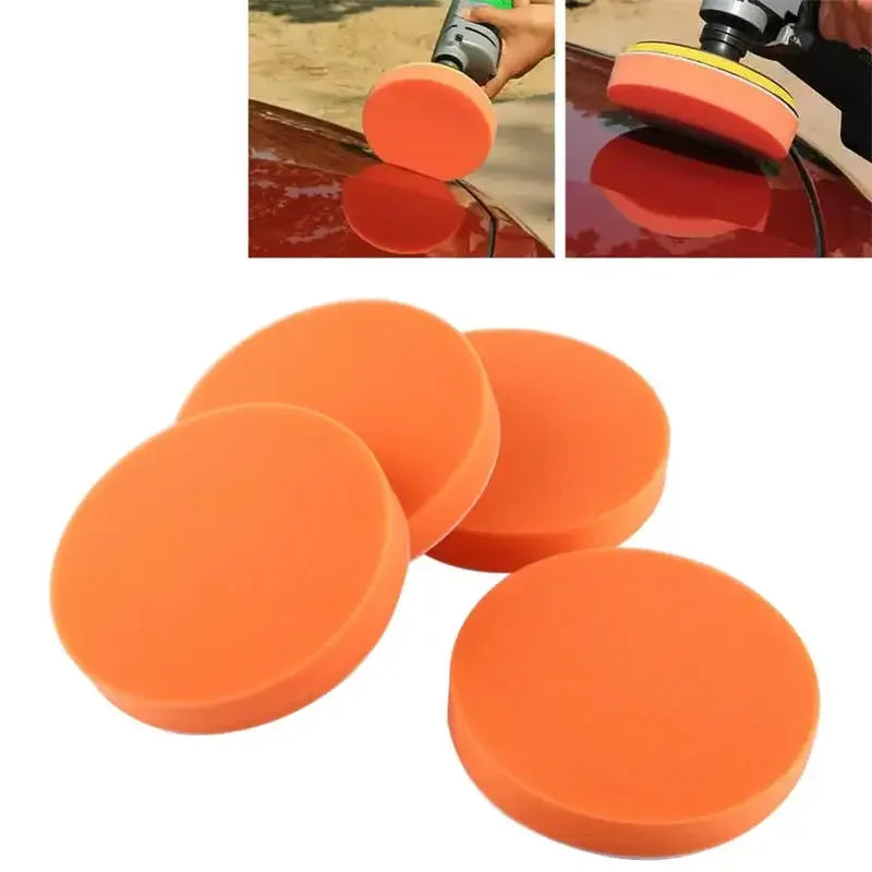 5/6inch Car Buffing Polishing Pads Flat Foam Sponge Waxing Pad Kit Tool For Car Polisher Buffer Auto Care Buffing Pads-5/10Pcs