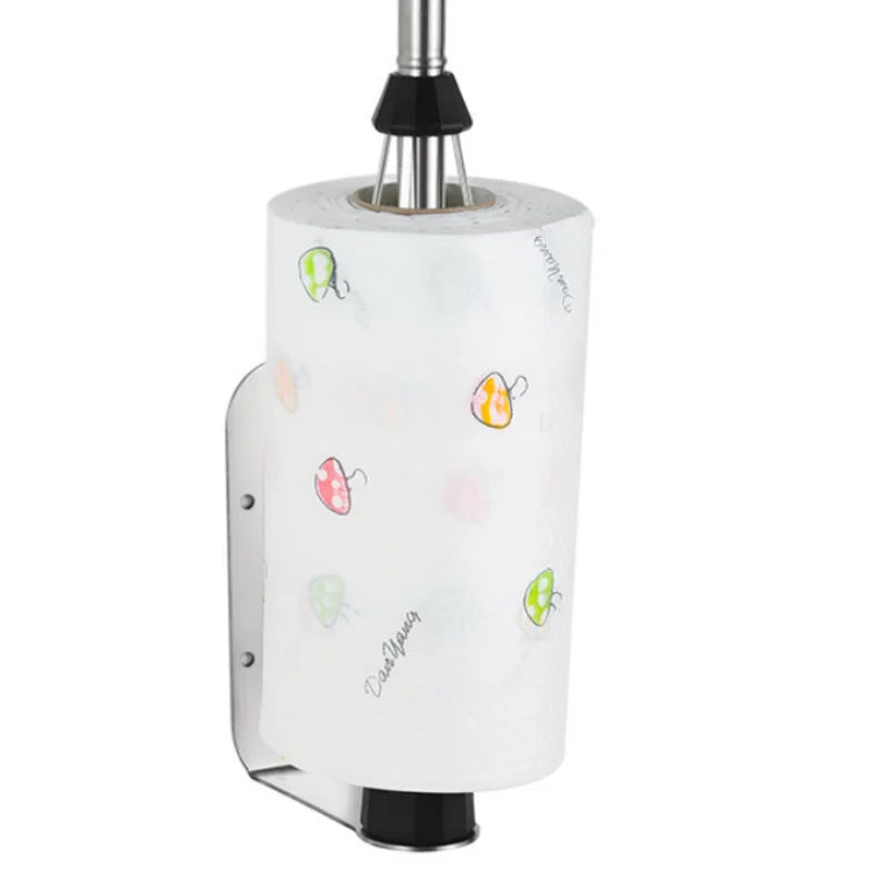 Premium Punch‑Free Stainless Steel Wall Mount Paper Towel Holder, Adhesive No‑Drill Storage Organizer for Bathroom Toilet Tissue