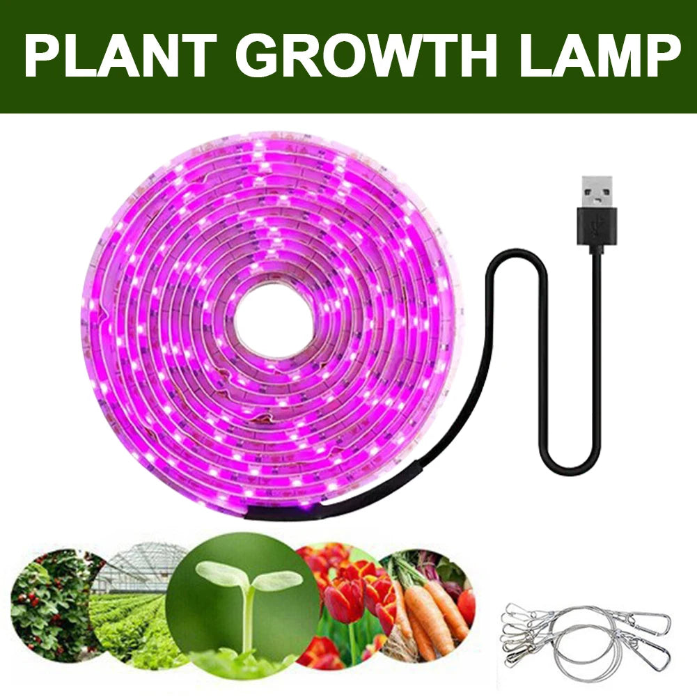 Full Spectrum USB Grow Light Strip Waterproof Indoor Veg Plant Growing Lamp for Plants Flowers Greenhouse Hydroponic