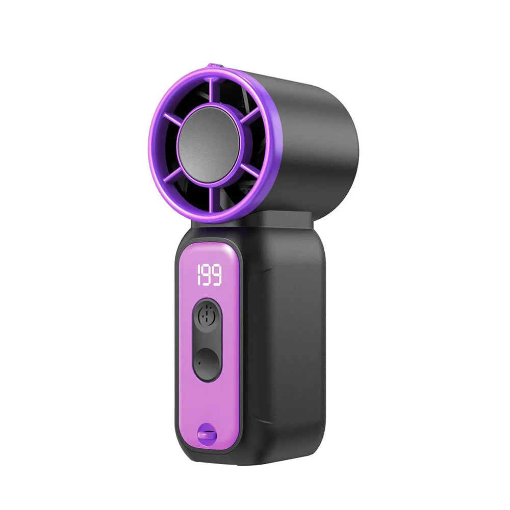 Mini Handheld Fan LED Digital Display Small Pocket Fan Portable Outdoor Personal Air Cooling Fan Rechargeable Hanging Neck Fan