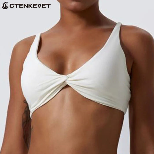 New Summer Women's Push-Up Sports Bra Breathable Soft Yoga Workout Top Backless Fitness Crop Gym Underwear Woman’s Crop Top