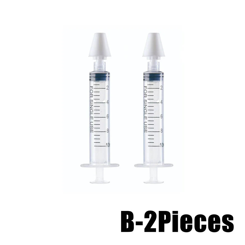 1/2pcs Needle Tube Soft Silicone Baby Nasal Aspirator with Spray Tips Portable Quick Rinse Baby Nasal Irrigator Nose Sucker