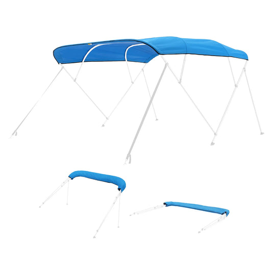 SucceBuy 4 Bow Boat Bimini Tops 600D Waterproof & Sun Protection Boat Awning Canopy w/ Storage Bag Bimini Top Replacement Cove